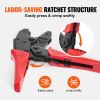 VEVOR Ratcheting Crimping Tool Set For Insulated Electrical Connectors AWG22-10 with Wire Stripper and 210pcs Heat Shrink Tubes Labor-Saving Ratchetin