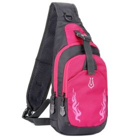Chest Crossbody Bag Shoulder Bag for Men Travel Sports Gym (Color: Rose Red, type: Sports Bag)