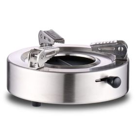 Adjustable Firepower Outdoor Portable Mini Alcohol Stove for Camping (Color: Silver, type: Stoves)
