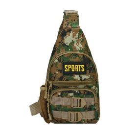 Multi-pocket Crossbody Camouflage Bag for Outdoor Camping Hiking (Color: Army Green, type: Sports Bag)