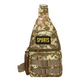 Multi-pocket Crossbody Camouflage Bag for Outdoor Camping Hiking (Color: Khaki, type: Sports Bag)