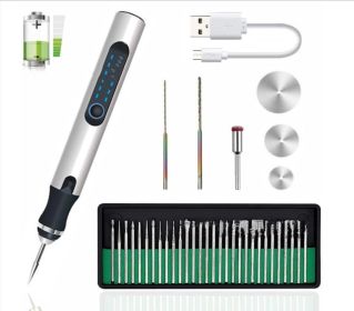 Electric Engraving Pen Charging Speed Adjustable Electric Grinder Mini Handheld Grinder (Style: 1set, Electrical outlet: USB)