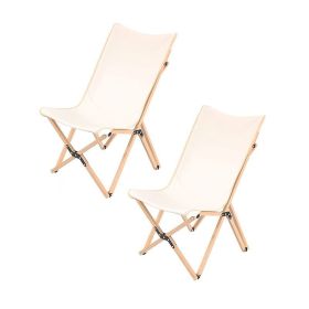 Outdoor Butterfly Chair Camping Chairs 2 Pack (Color: Beige, type: Camping Chairs)